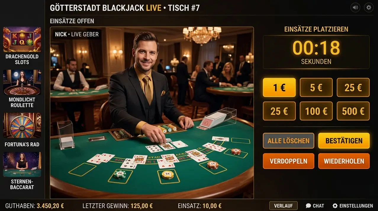 Live-Casino & Tische im Angebot von Maxbet